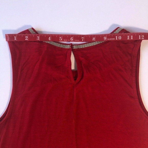 Banana Republic Red Sequin Neckline Tank Top XS - Picture 10 of 12